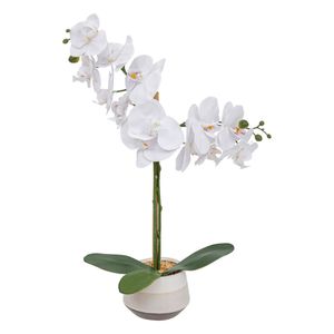Umelá biela orchidea v kvetináči CLERA, 52 cm
