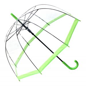 Regenschirm Transparent / Durchsichtig Glockenschirm Automatik, Farbvariante:hellgrün