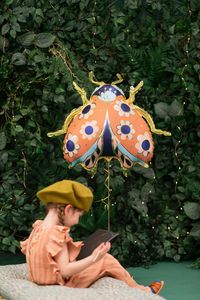 Fóliový balónik ladybird 61x70cm oranžový modrý