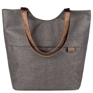 ZWEI Shopper Olli OT15  Umhängetasche Schultertasche Handtasche in vielen Farben, Farbe:stone / mittelgrau