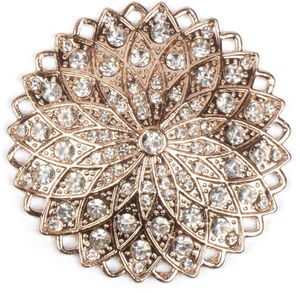 styleBREAKER Damen Magnet Schmuck Anhänger Keltische Blume Strass besetzt für Schals, Tücher oder Ponchos, Brosche 05050035, Farbe:Rosegold