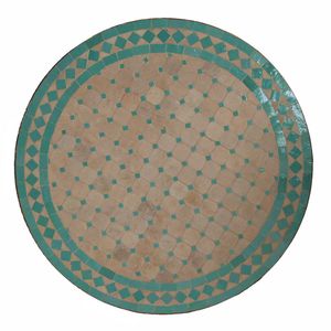 Mosaiktisch aus Marokko 60 cm rund M60-50 Mosaik Beistelltisch Türkis Terracotta Balkontisch Terrassentisch Kaffeetisch MT2161