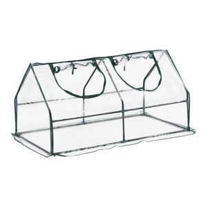 Mini skleník Laubach 120x60x60cm Fóliový skleník pro venkovní použití Skleník se zipem a 2 okny Transparentní