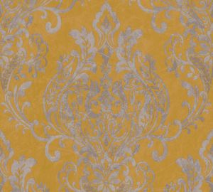A.S. Création Barocktapete New Life Tapete mit Ornamenten Vliestapete gelb grau metallic 10,05 m x 0,53 m