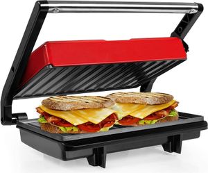 Gotoll Kontaktgrill GL311, 750 W, Sandwichtoaster,Panini Grill, Panini Sandwichmaker, Elektrogrill Multifunktion, kleine Tischgrill