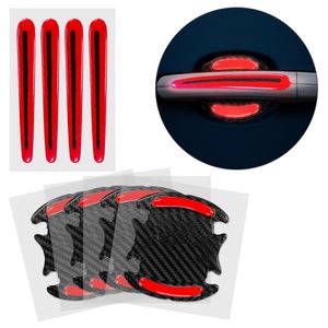 kwmobile 8x Universal Auto Türgriff Lackschutzfolie - Folie - Schutzfolie Griffmulden und Griff Schwarz Rot 9,1 x 8,3 + 13 x 1,7 cm