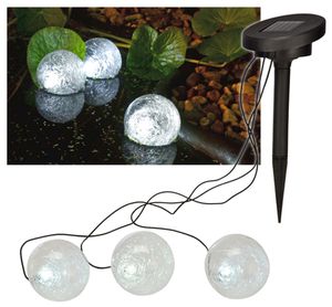 LED Jazierkové solárne lampy 3 ks Záhradné dekoračné osvetlenie
