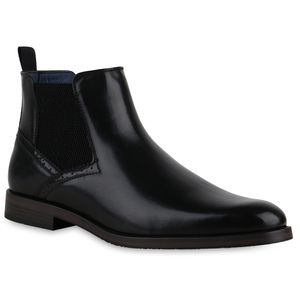 VAN HILL Herren Chelsea Boots Stiefel Klassische Schuhe 840532, Farbe: Schwarz, Größe: 45