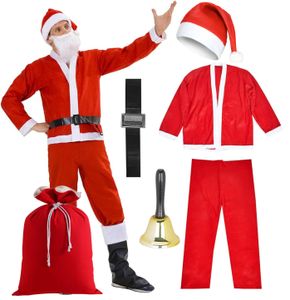 6 in 1 Nikolauskostüm - Weihnachtsmannkostüm - Santa Costume - für Weihnachten - Nikolaus - Weihnachtsmann - Santa Claus - Herren / Erwachsene