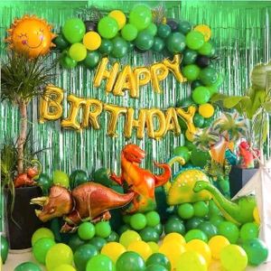 XXL Set Dinosaurier Party Kinder Geburtstag 96 Teile Deko T Rex Dino Zug Ballon Girlande Ballongirlande Ballonbogen Bogen