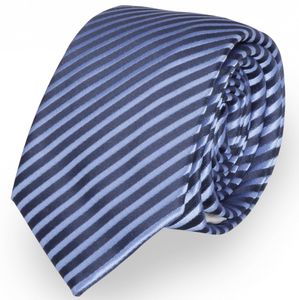 Fabio Farini - Krawatte - gestreifte Herren Krawatte - Tie mit Streifen in 6cm oder 8cm Breite Schmal (6cm), Dunkelblau/Navyblau