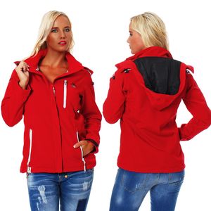 Geographical Norway Damen Tchika Softshell Funktions Outdoor Regen Jacke , rot, Größe XXL
