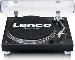 Lenco L-3809BK - Plattenspieler mit Direktantrieb - Pitch Control - USB/PC-Encoding - schwarz