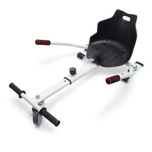 Sedadlo kolobežky v bielej farbe, Nastaviteľné sedadlo pre elektrické kolobežky do 120 kg