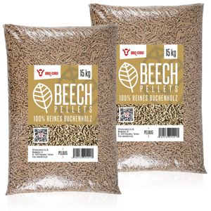 BBQ-Toro Pellet bukowy wykonany w 100% z drewna bukowego, 30 kg, pellet do grilla, pellet do wędzenia, drewno do pieca, buk