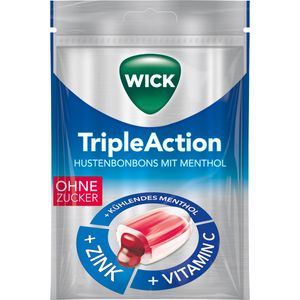 WICK Triple Action zuckerfreie Hustenbonbons mit Menthol 72g