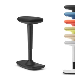 Trendoffice to-swift, Bürohocker, Stehsitz, Stehhilfe, Sitzhocker mit Wippfunktion ergonomisch und höhenverstellbar (50-75 cm) für gesundes und aktives Sitzen, by Dauphin (schwarz)