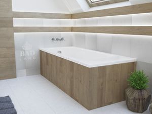 BADLAND Badewanne Rechteck Medium 190x80 mit Ablaufgarnitur, Füßen und Wannenträger GRATIS