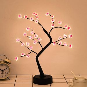LED Kirschblüte Lampe Warmweiß Künstlich Bonsai Baum Licht Dekoleuchten Batteriebetrieben Innen Deko