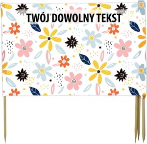 PARAWAN PLAŻOWY Kwiatki z indywidualnym napisem 4 PANELE 41.4