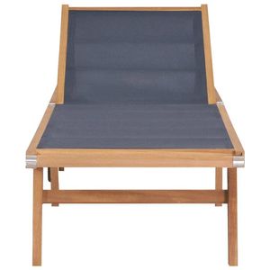 vidaXL Sonnenliege Klappbar mit Rädern Teak Massivholz und Textilene