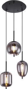 Globo Lighting Hängeleuchte Metall schwarz, 3x E14