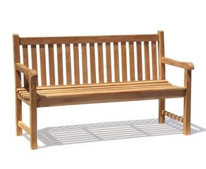 Gartenbank Piceno mit Lehne Teak Massivholz 150 cm