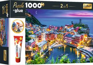 Zestaw puzzli TREFL 2w1 Vernazza, Liguria, Włochy 1000 elementów z klejem