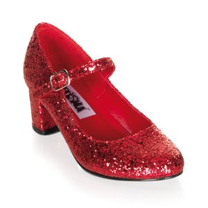 SCHOOLGIRL-50G Třpytivá Funtasma Mary Jane Schoolgirl Retro obuv s červenými třpytkami