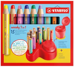 STABILO Multitalentstift woody 3 in 1 15er Tischset