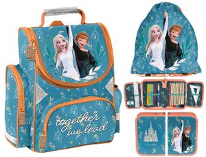 Schulranzen Set 3 teilig Tornister Mädchen Frozen Anna Elsa Türkis