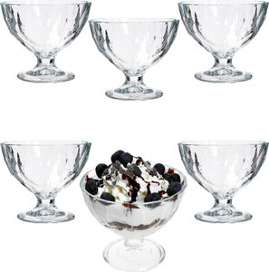 6x DIAMOND Eisbecher mit Fuß 220ml klar Früchte-Becher Dessert-Schale