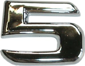 Hermann Schütz 3D-Relief-Chrome-Zahl 5 25x35mm