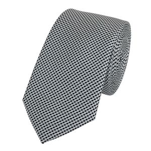 Fabio Farini Schmale Krawatten und Schlips in Farbton Weiß 6cm, Breite:6cm, Farbe:White & Black