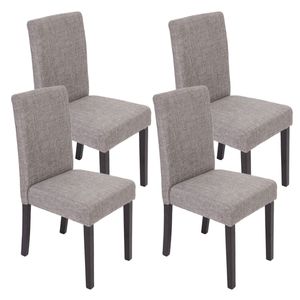 sada 4 jídelních židlí Kuchyňská židle Littau  Textil, šedá, tmavé nohy