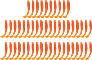 50pcs 5 cm weiche Kunststofffischerei Köder T Tail Mappwurm Köder Fisch Tackle Accessoire Orange