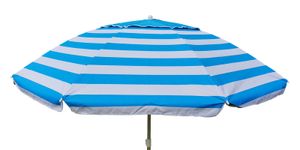 Sonnenschirm UV Schutz 50+ Strandschirm Balkonschirm knickbar gestreift Ø 155 cm Blau-weiß gestreift