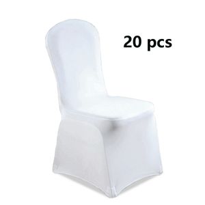 Yakimz 20 Stück Universell Stuhlhussen Stretch Weiß Stuhlbezüge Moderne Stretchhusse für Hochzeiten und Feiern Geburtstag Dekoration