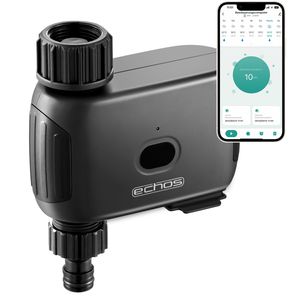 Echos Bewässerungscomputer mit WLAN | Alexa, Google Assistant | WiFi | Bewässerungssystem Garten | Zeitschaltuhr | Bewässerungstimer | Regenverzögerung | Automatische Bewässerung | Bewässerungsuhr Garten