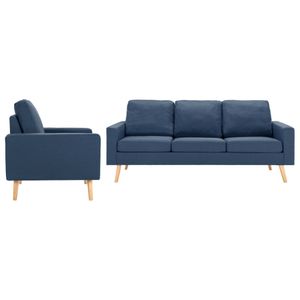 【Neu】Couchgarnituren 2-tlg. Sofagarnitur Stoff Blau Gesamtgröße:77 x 71 x 80 cm BEST SELLER-Möbel-Sofas im Landhaus-Stil