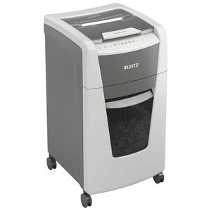 LEITZ IQ Autofeed Small Office 300 Aktenvernichter mit Partikelschnitt P-5, 2 x 15 mm, bis 300 Blatt, weiß