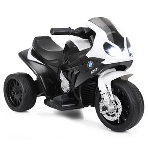 COSTWAY BMW 6V Kindermotorrad, Motorrad mit Stützrädern und Scheinwerfer, Musikmodus, Motorrad für Kinder von 18-36 Monaten, schwarz