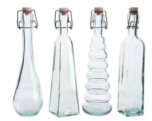 4 Glasflaschen mit Bügelverschluss