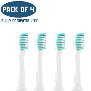 4 Stück Ersatzbürstenköpfe Zahnbürste für Philips Sonicare Electric tooth Brush