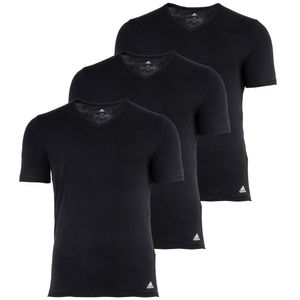 adidas Herren T-Shirt, 3er Pack - Active Core Cotton, V-Ausschnitt, uni Schwarz L