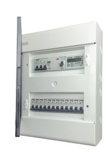 RoadEu - Leitungsschutzschalter Komplett mit Zähler, Fi Schutzschalter 40A 4P, Sicherungsautomaten "C". Aufputz icherungskasten mit Stromzähler