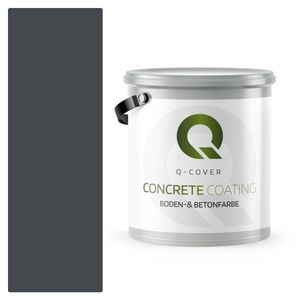 Q-COVER Bodenfarbe Betonfarbe Garagenboden Bodenbeschichtung für Innen- und Außenflächen Kellerfarbe Fußbodenfarbe Graphit 2,5L