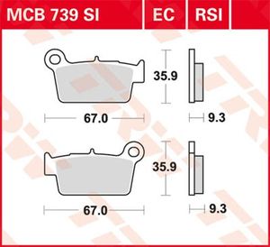 Klocki hamulcowe kpl. TRW MCB739SI