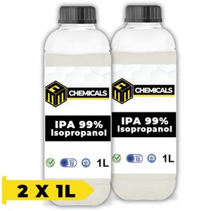 IPA 99 MRM CHEMICALS Isopropanol 1L Rein 99,9% Isopropylalkohol IPA Cleaner Entfetter Lösungsmittel Desinfektionsmittel Reiniger für Elektronik Handy Auto x2