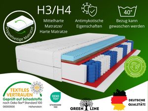 7 ZONEN Kokos-Taschenfederkernmatratze Premium 180x200x27 cm, Matratze Härtegrad H3/H4, Farbe: Weiß, inkl. Bezug 7 ZONEN Kokos-Taschenfederkernmatratze Premium 180x200x27 cm, Matratze Härtegrad H3/H4, Farbe: Weiß, inkl. Bezug